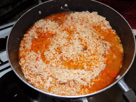 Making jollof rice