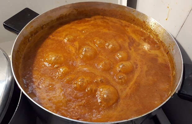 Boiling Ogbono soup