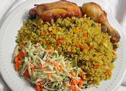 fried rice and fried chicken
